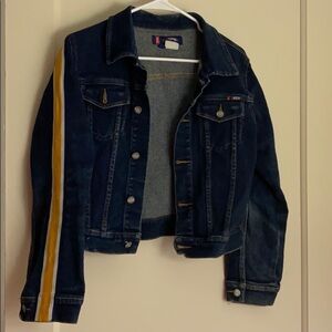 Bongo vintage jean jacket with yellow stripe